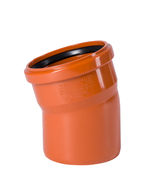 Codo macho-hembra 15° PVC con junta elástica Ostendorf/Crearplast-Sistema KG, DN/OD 110 mm
